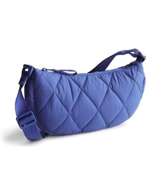 New Vera Bradley Quilted Crescent Sling Crossbody Bag in Periwinkle Blue
